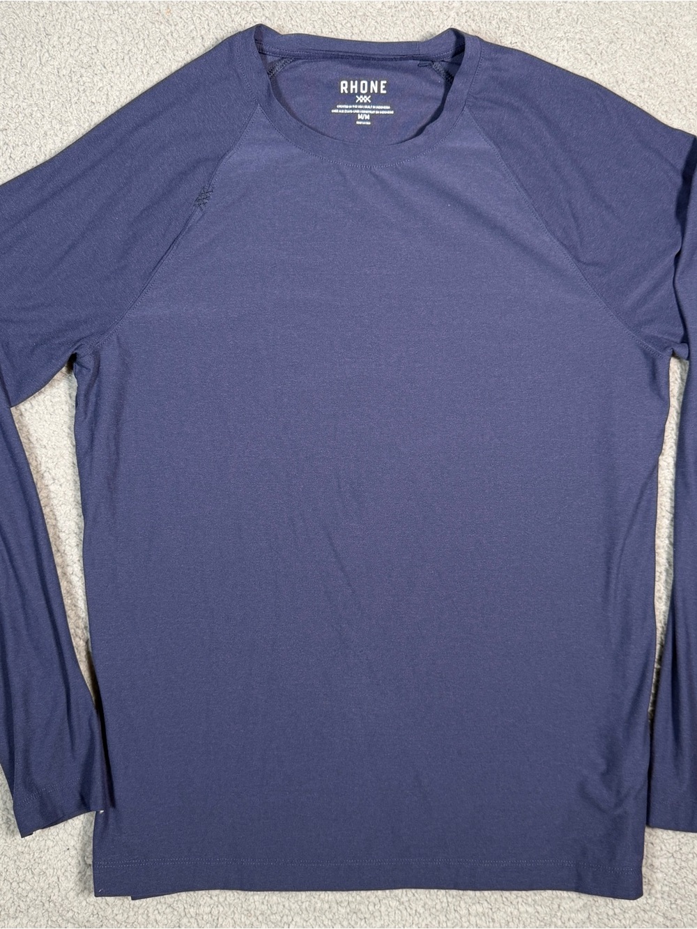 RHONE Men's Long Sleeve Crew - Navy Blue